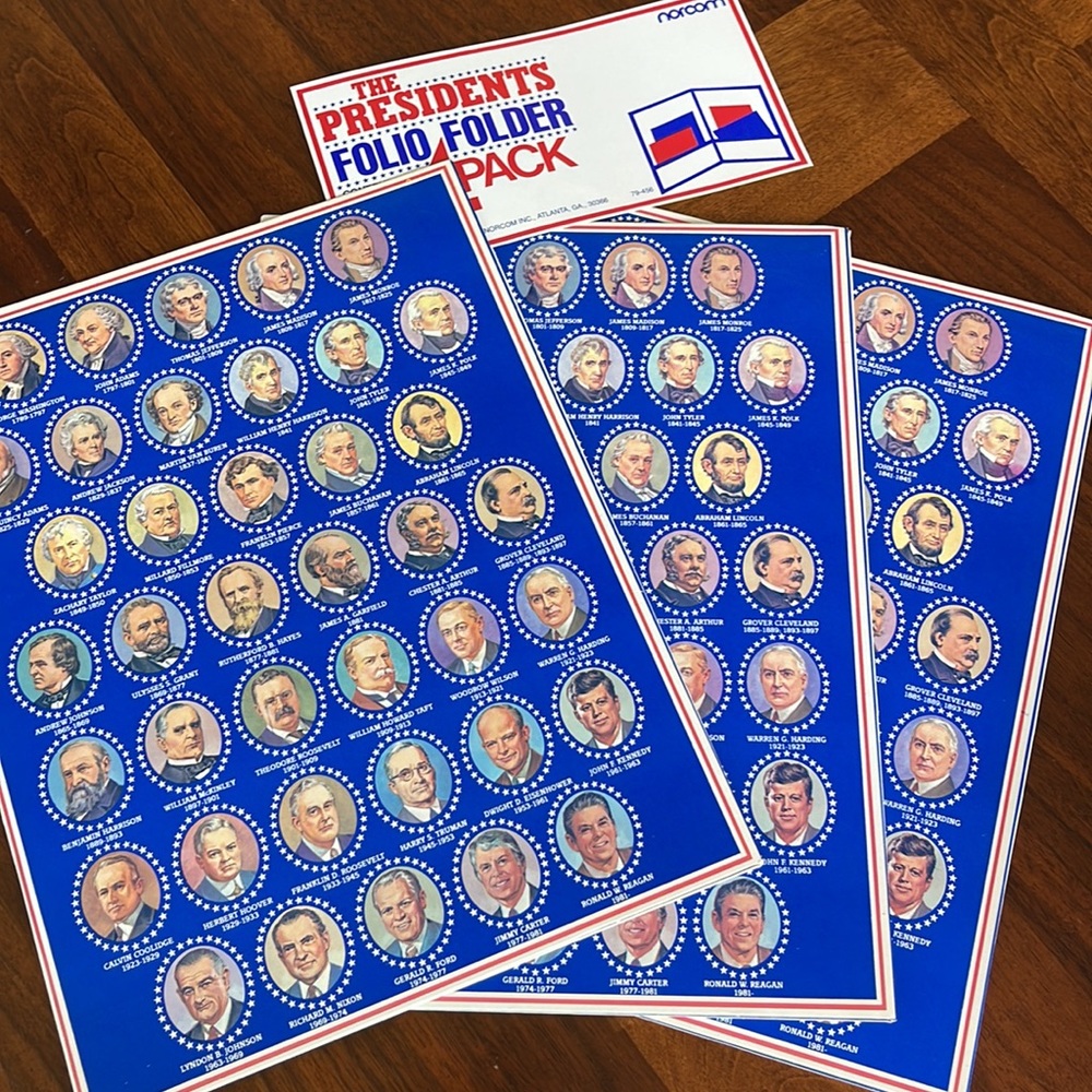 VINTAGE 80S THE PRESIDENTS FOLIO FOLDERS SET OF 3 - PLEASE READ DESCRIPTION